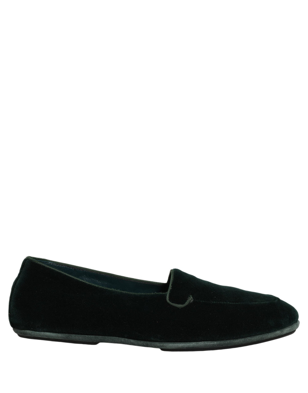Men’s Dolce &amp; Gabbana Green Velvet Slip on Men Flats Loafers Shoes