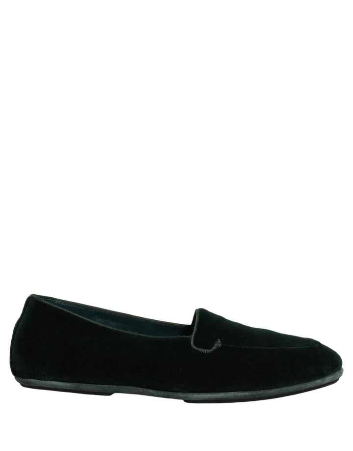 Men’s Dolce &amp; Gabbana Green Velvet Slip on Men Flats Loafers Shoes