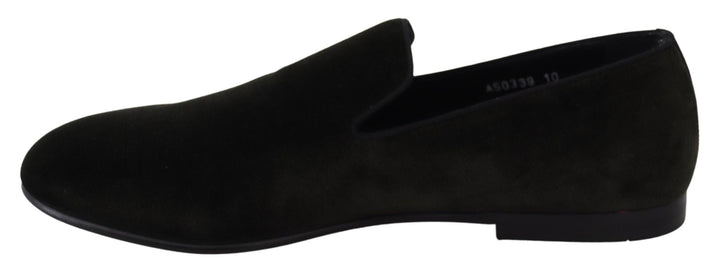 Men’s Dolce &amp; Gabbana Green Velvet Slip on Mens Loafers Shoes