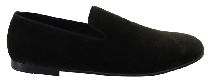 Men’s Dolce &amp; Gabbana Green Velvet Slip on Mens Loafers Shoes