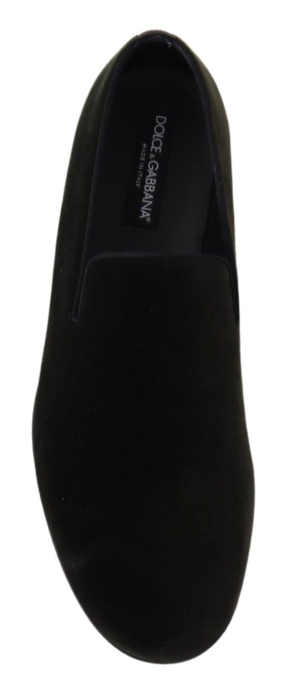 Men’s Dolce &amp; Gabbana Green Velvet Slip on Mens Loafers Shoes