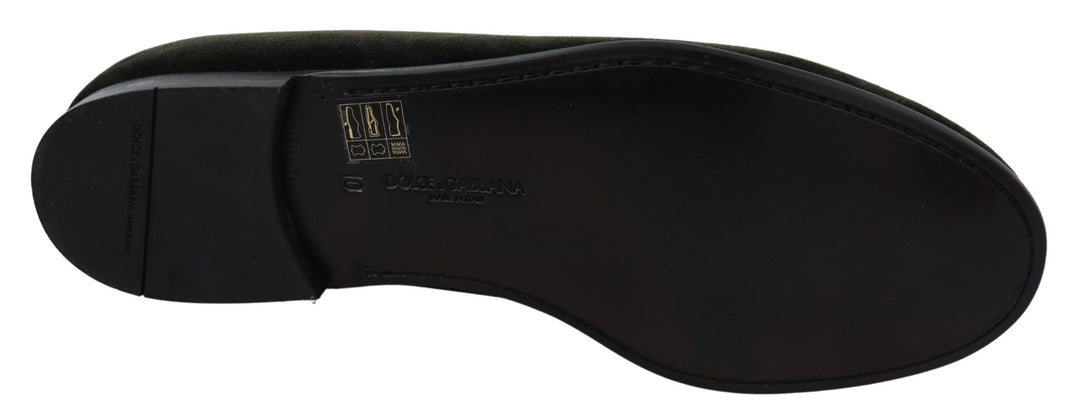 Men’s Dolce & Gabbana Green Velvet Slip on Mens Loafers Shoes