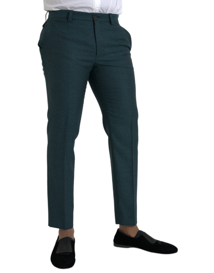 Men’s Dolce &amp; Gabbana Green Wool Skinny Slim Dress Pants