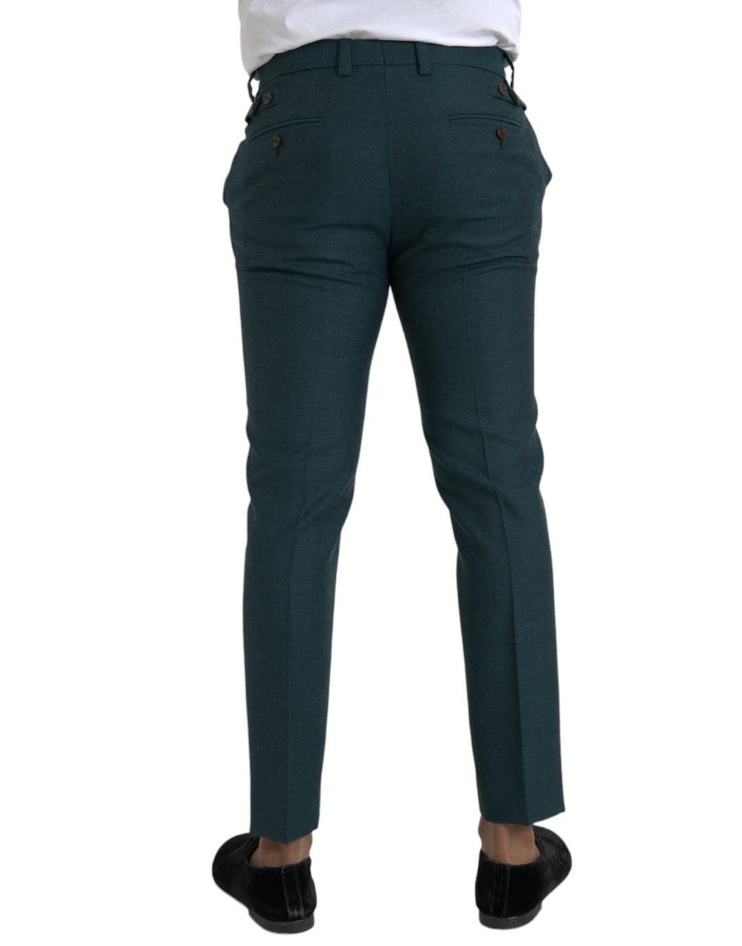 Men’s Dolce &amp; Gabbana Green Wool Skinny Slim Dress Pants