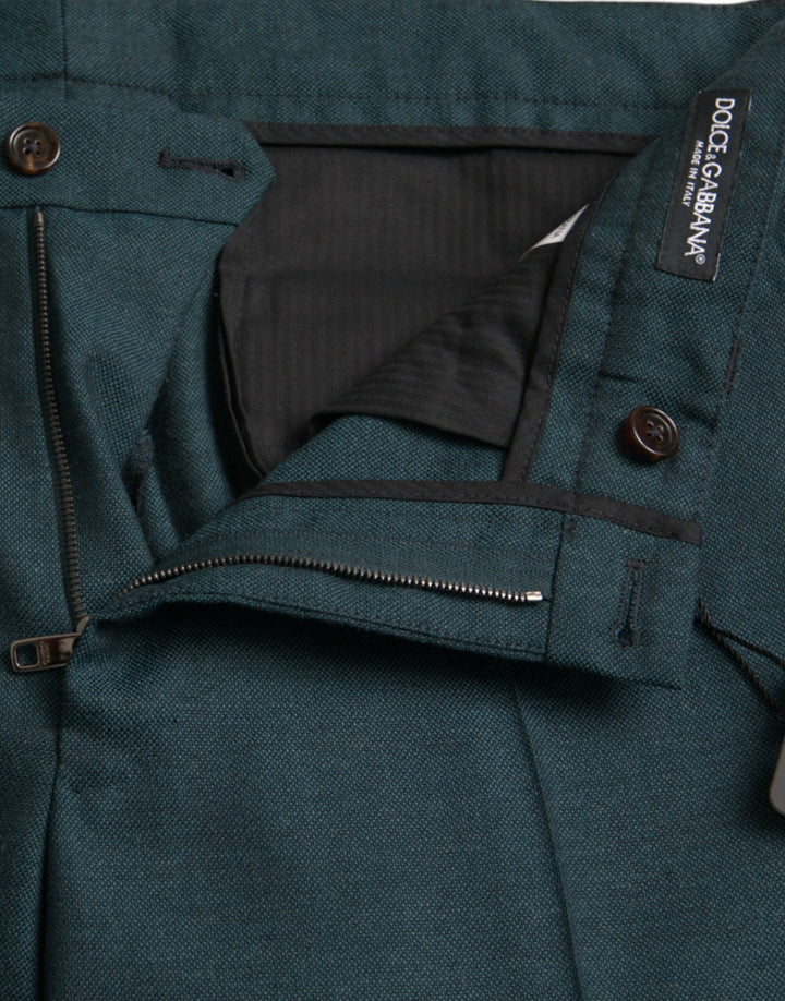Men’s Dolce &amp; Gabbana Green Wool Skinny Slim Dress Pants