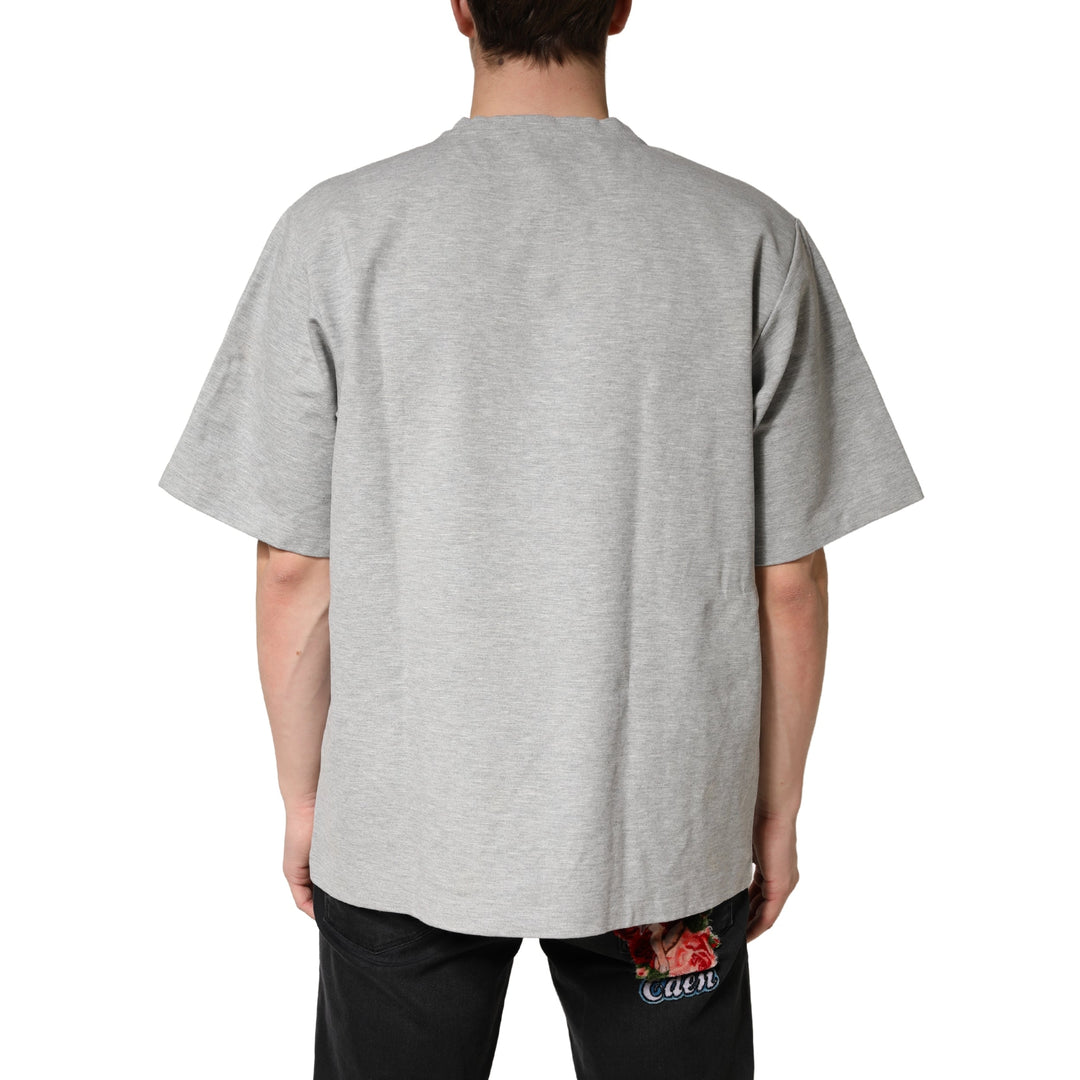 Dolce &amp; Gabbana Grey Cotton Crewneck Short Sleeve T-shirt