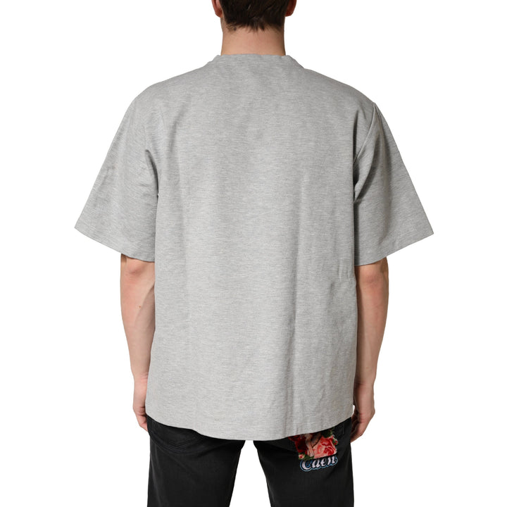 Dolce &amp; Gabbana Grey Cotton Crewneck Short Sleeve T-shirt