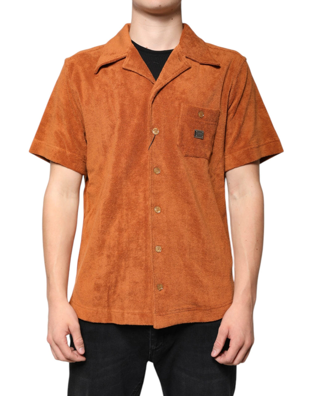 Dolce &amp; Gabbana Hazel Cotton Velvet Button Down Collared Shirt