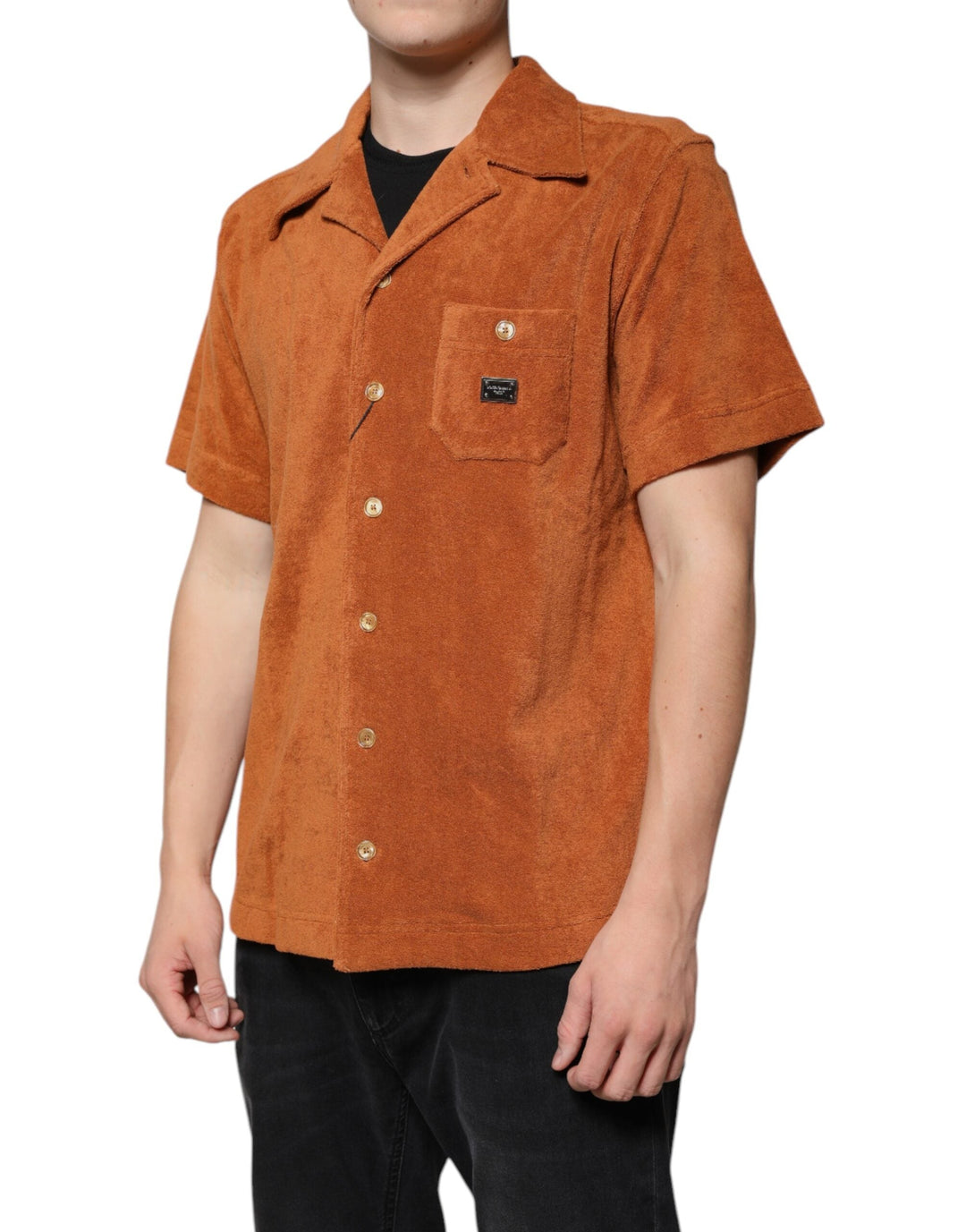 Dolce &amp; Gabbana Hazel Cotton Velvet Button Down Collared Shirt
