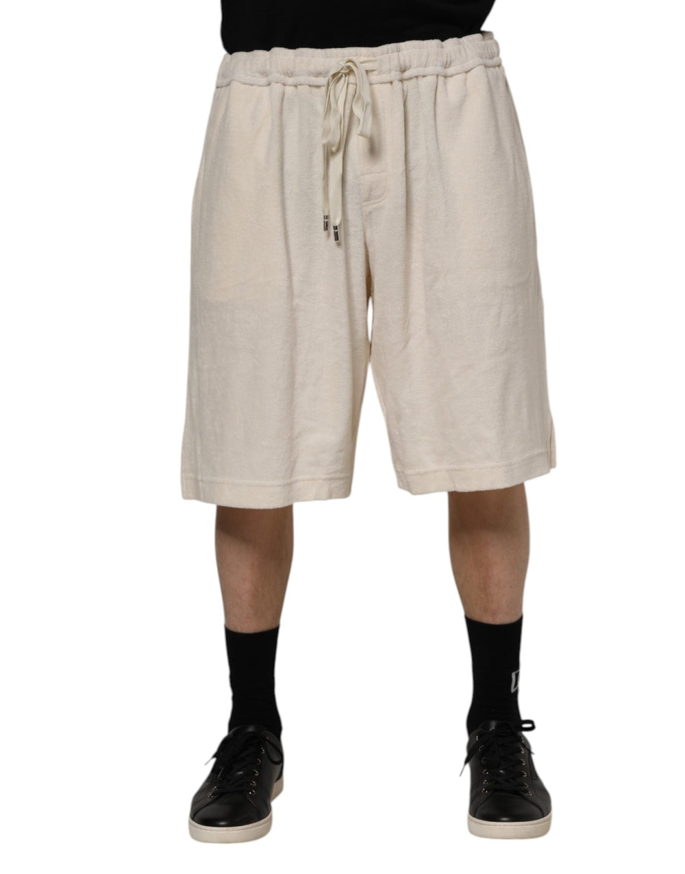 Men’s Dolce & Gabbana Ivory Cotton Men Bermuda Sweatshorts Shorts