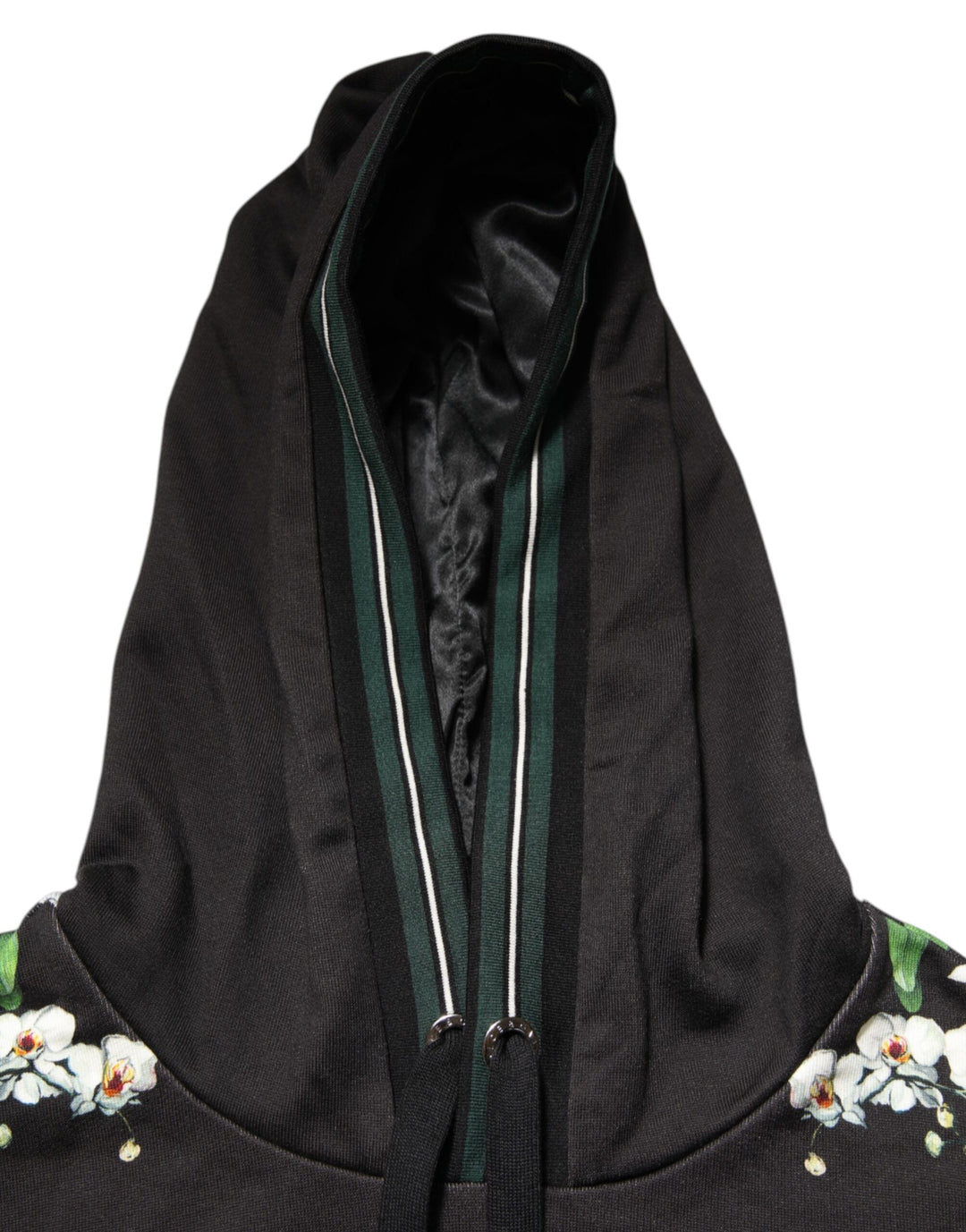 Men’s Dolce &amp; Gabbana King Black Orchid Floral Crown Logo Hoodie Sweater