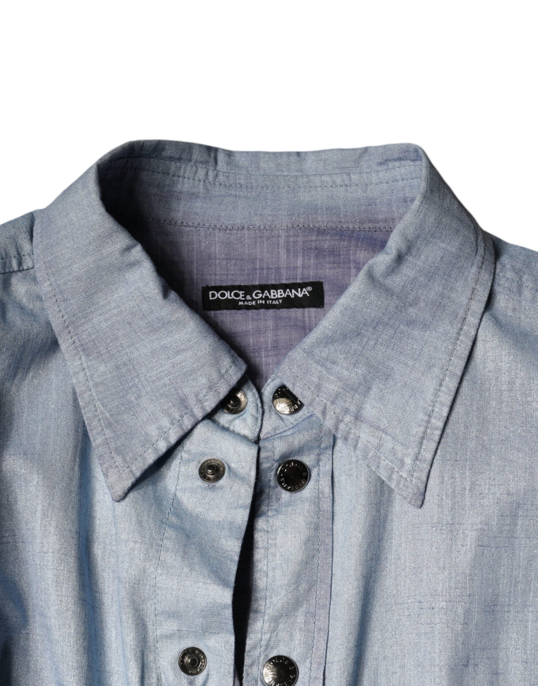 Men’s Dolce &amp; Gabbana Light Blue Cotton Button Down Casual Shirt