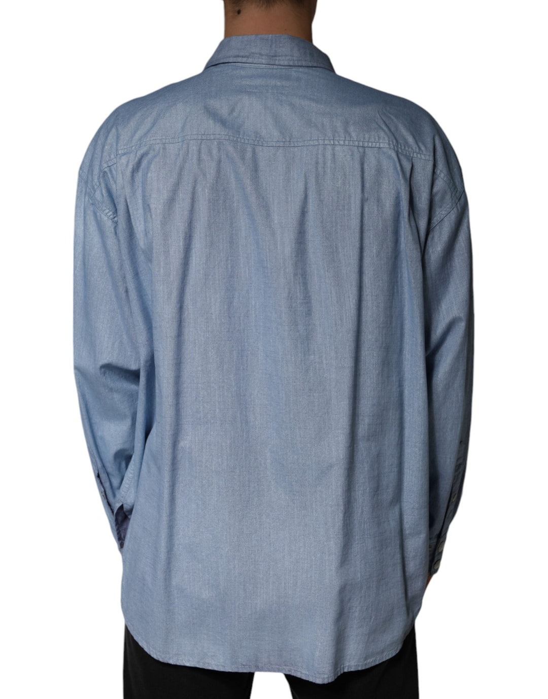 Men’s Dolce &amp; Gabbana Light Blue Cotton Button Down Casual Shirt