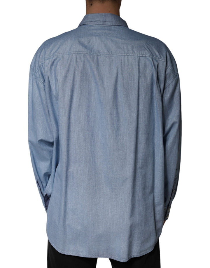 Men’s Dolce &amp; Gabbana Light Blue Cotton Button Down Casual Shirt
