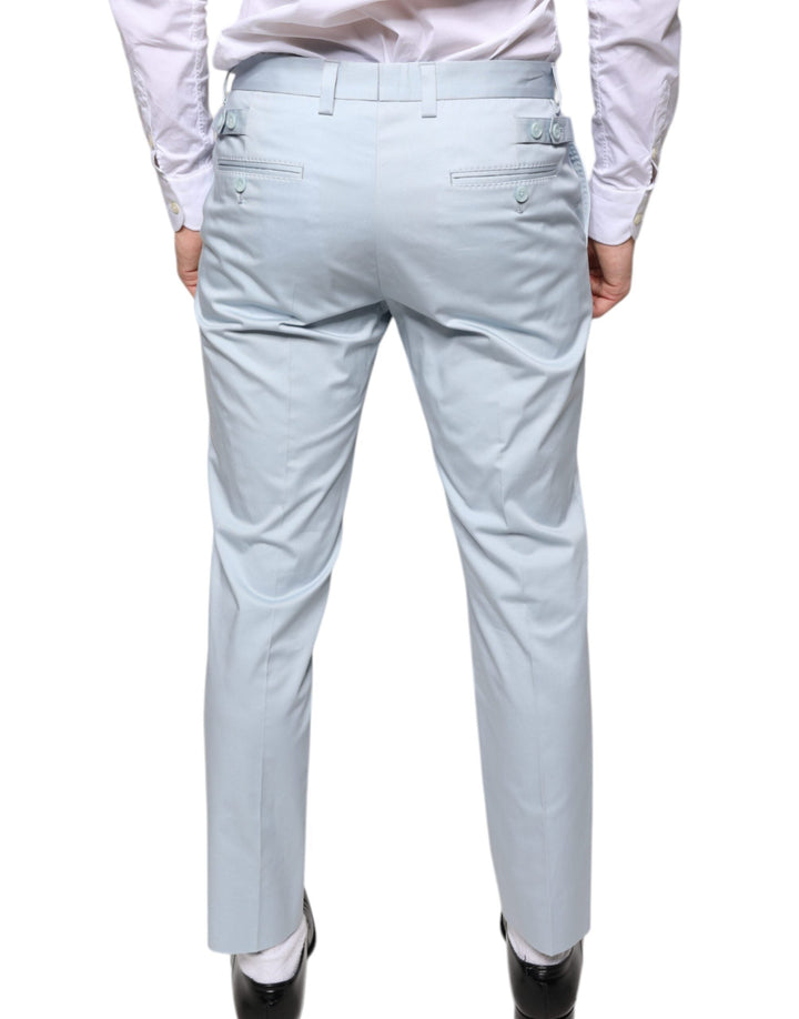 Men’s Dolce &amp; Gabbana Light Blue Cotton Dress Pants
