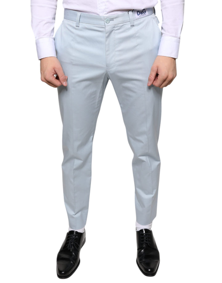 Men’s Dolce &amp; Gabbana Light Blue Cotton Dress Pants