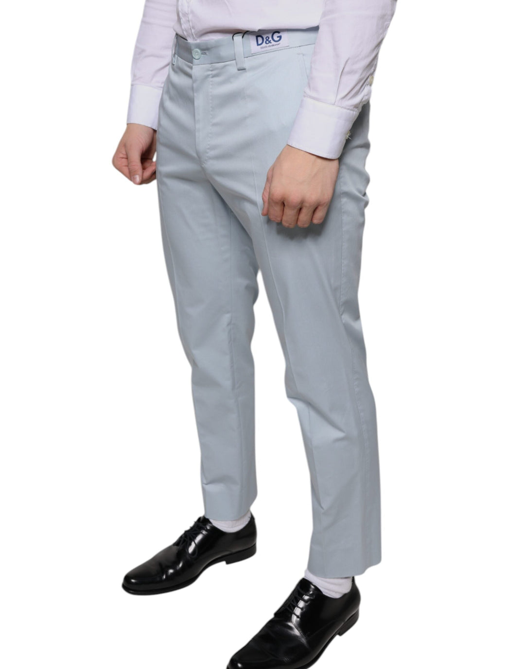 Men’s Dolce &amp; Gabbana Light Blue Cotton Dress Pants