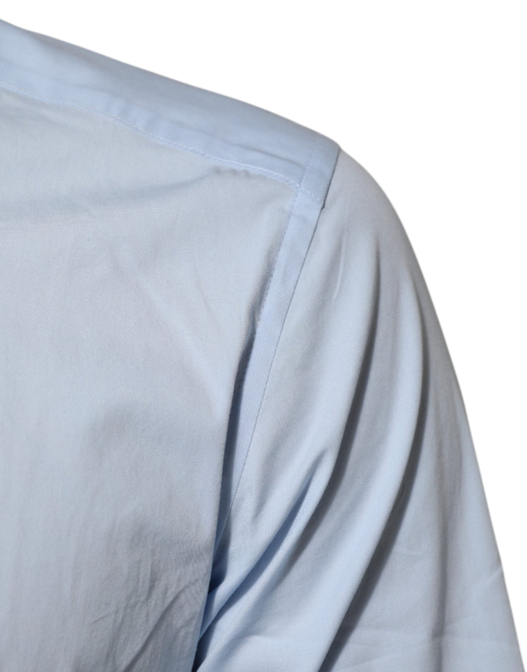 Men’s Dolce &amp; Gabbana Light Blue Cotton Gold Formal Men Dress Shirt