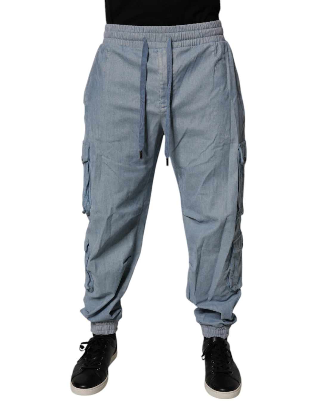 Men’s Dolce &amp; Gabbana Light Blue Cotton Jogger Cargo Men Denim Pants