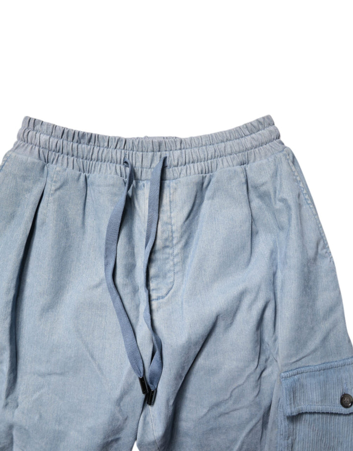 Men’s Dolce &amp; Gabbana Light Blue Cotton Jogger Cargo Men Denim Pants