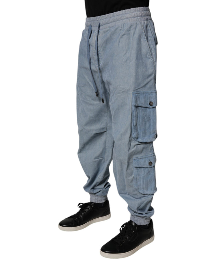 Men’s Dolce &amp; Gabbana Light Blue Cotton Jogger Cargo Men Denim Pants