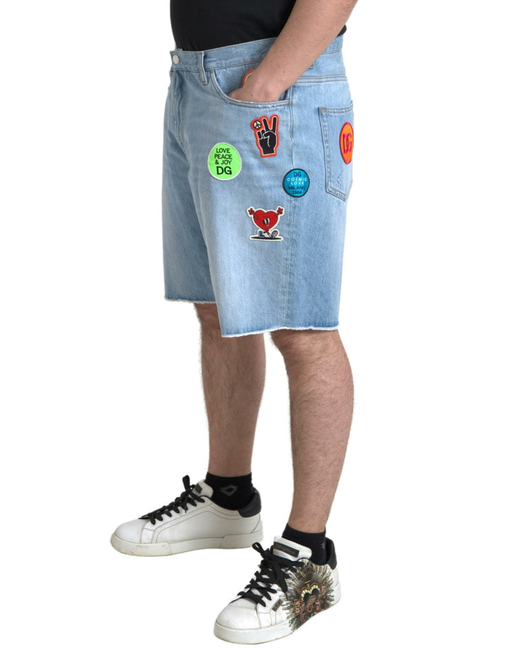 Men’s Dolce &amp; Gabbana Light Blue Cotton Men Bermuda Denim Shorts