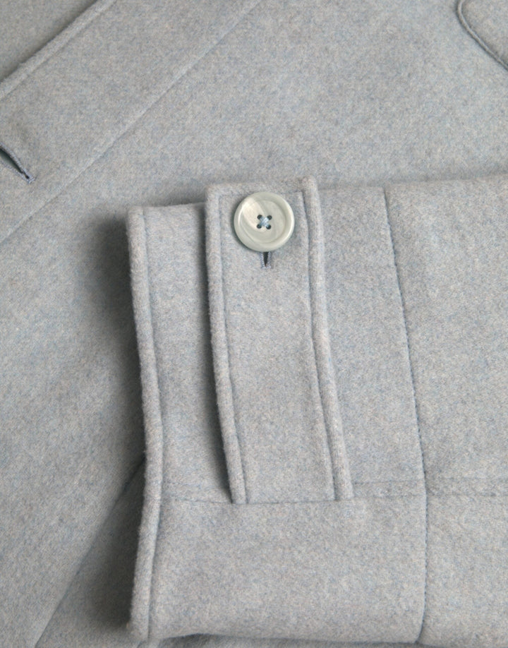 Men’s Dolce &amp; Gabbana Light Blue Wool Button Trench Coat Jacket