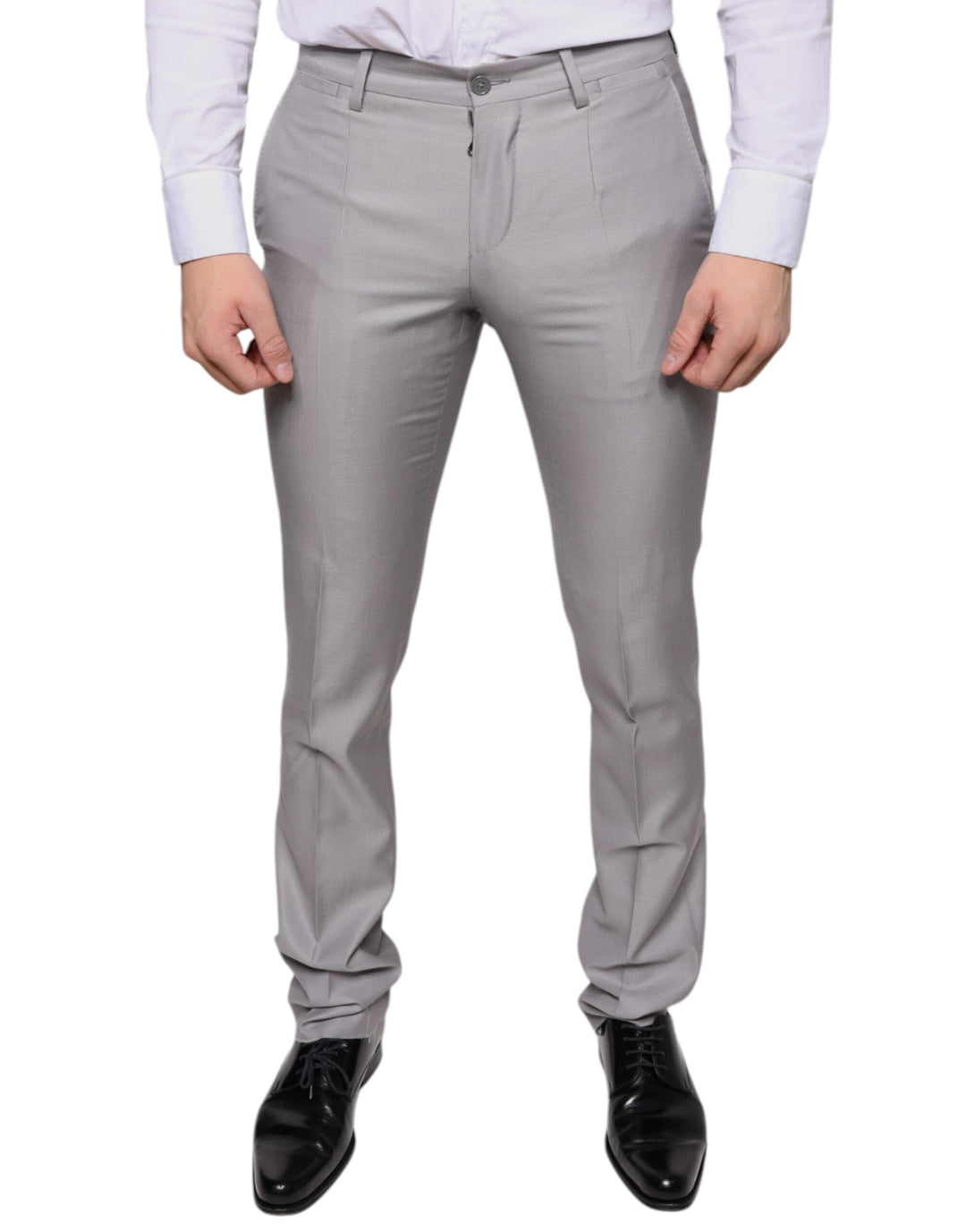 Men’s Dolce &amp; Gabbana Light Gray Wool Dress Pants