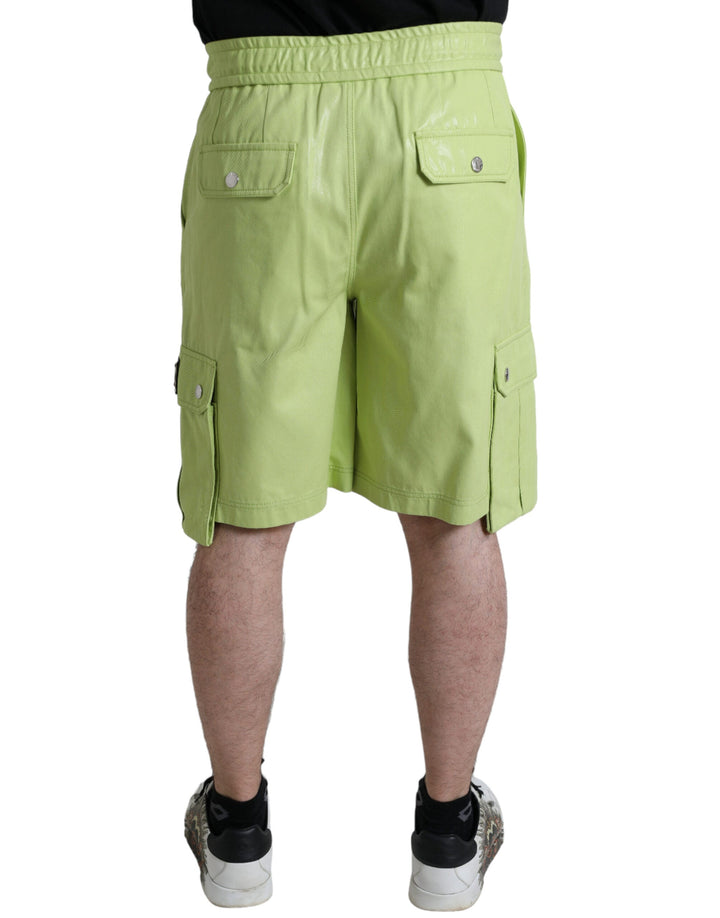 Men’s Dolce &amp; Gabbana Light Green Cotton Men Cargo Bermuda Shorts