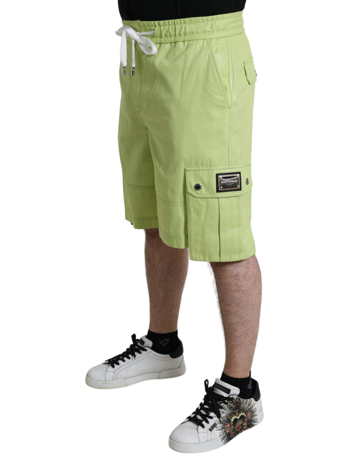 Men’s Dolce &amp; Gabbana Light Green Cotton Men Cargo Bermuda Shorts
