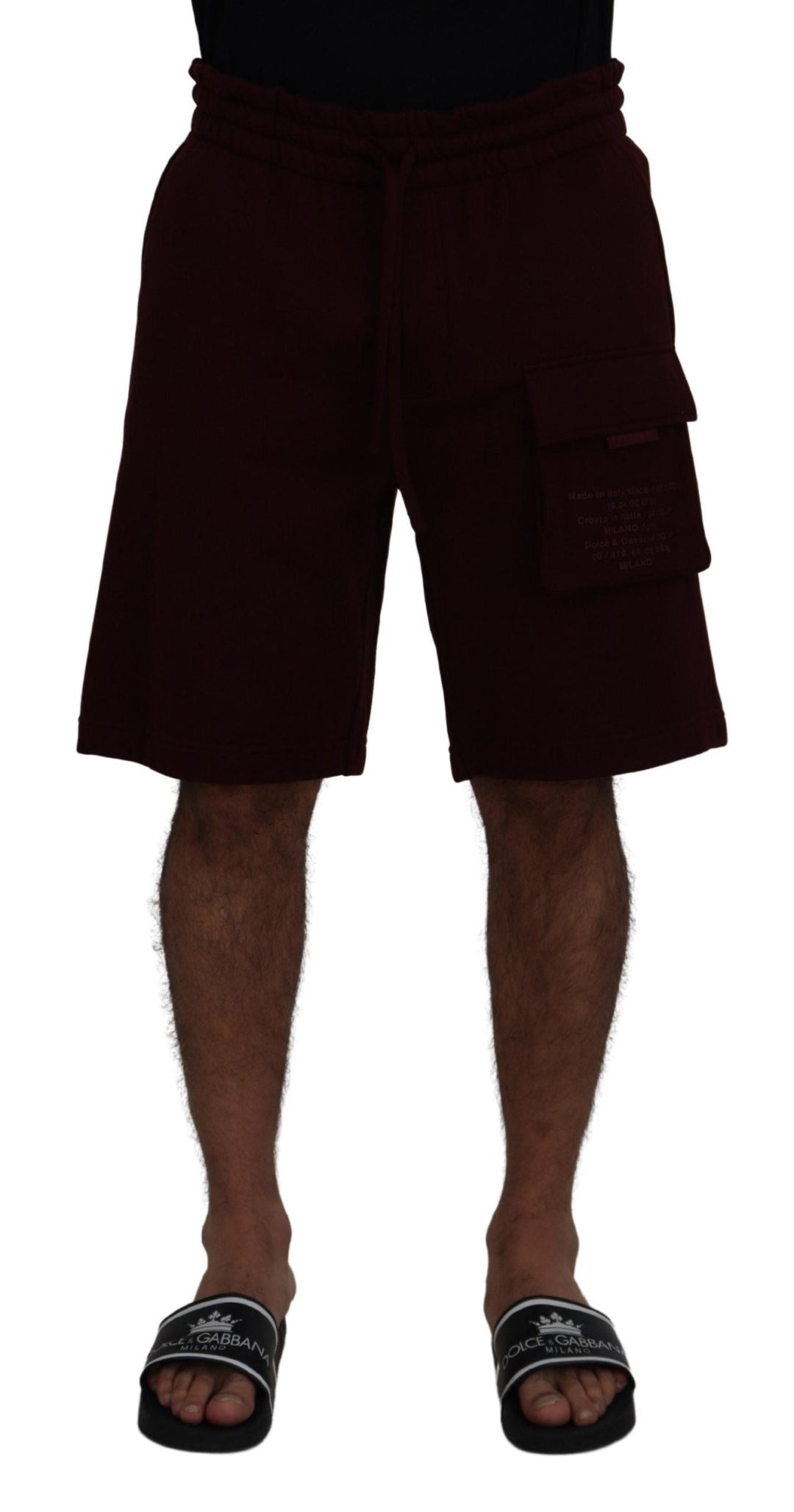 Men’s Dolce &amp; Gabbana Maroon Bermuda Cargo Men Shorts
