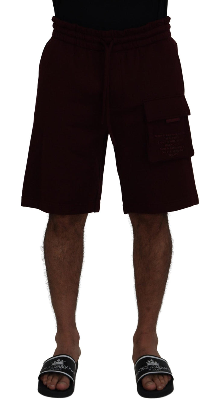 Men’s Dolce &amp; Gabbana Maroon Bermuda Cargo Men Shorts