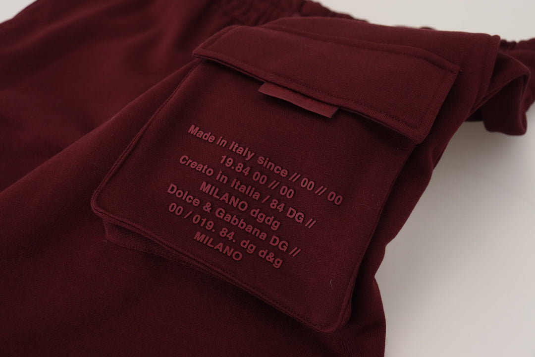 Men’s Dolce &amp; Gabbana Maroon Bermuda Cargo Men Shorts