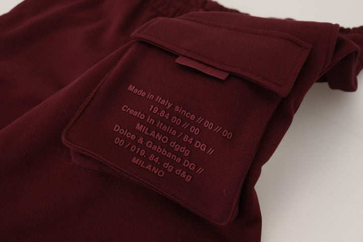 Men’s Dolce &amp; Gabbana Maroon Bermuda Cargo Men Shorts