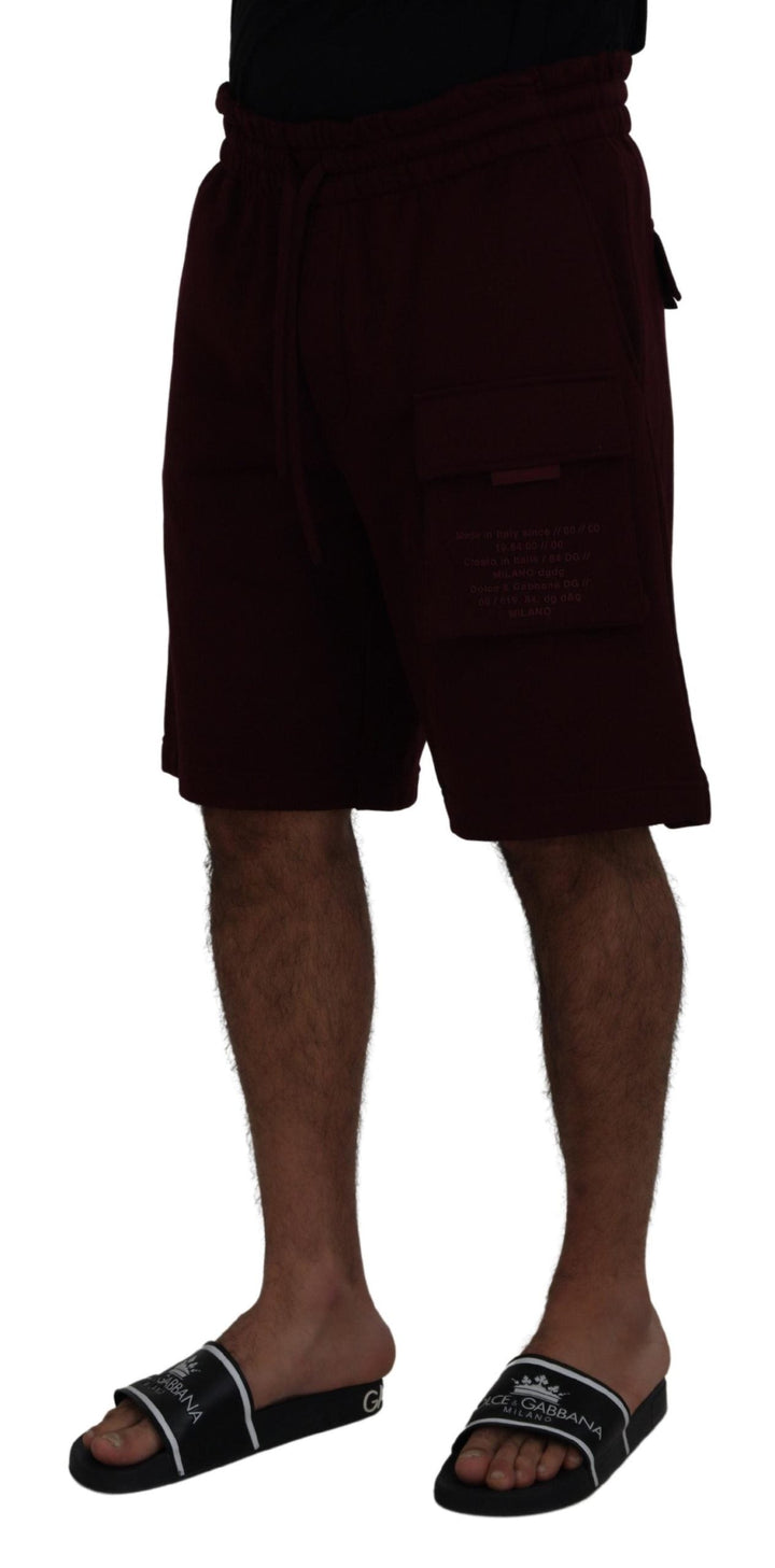 Men’s Dolce &amp; Gabbana Maroon Bermuda Cargo Men Shorts