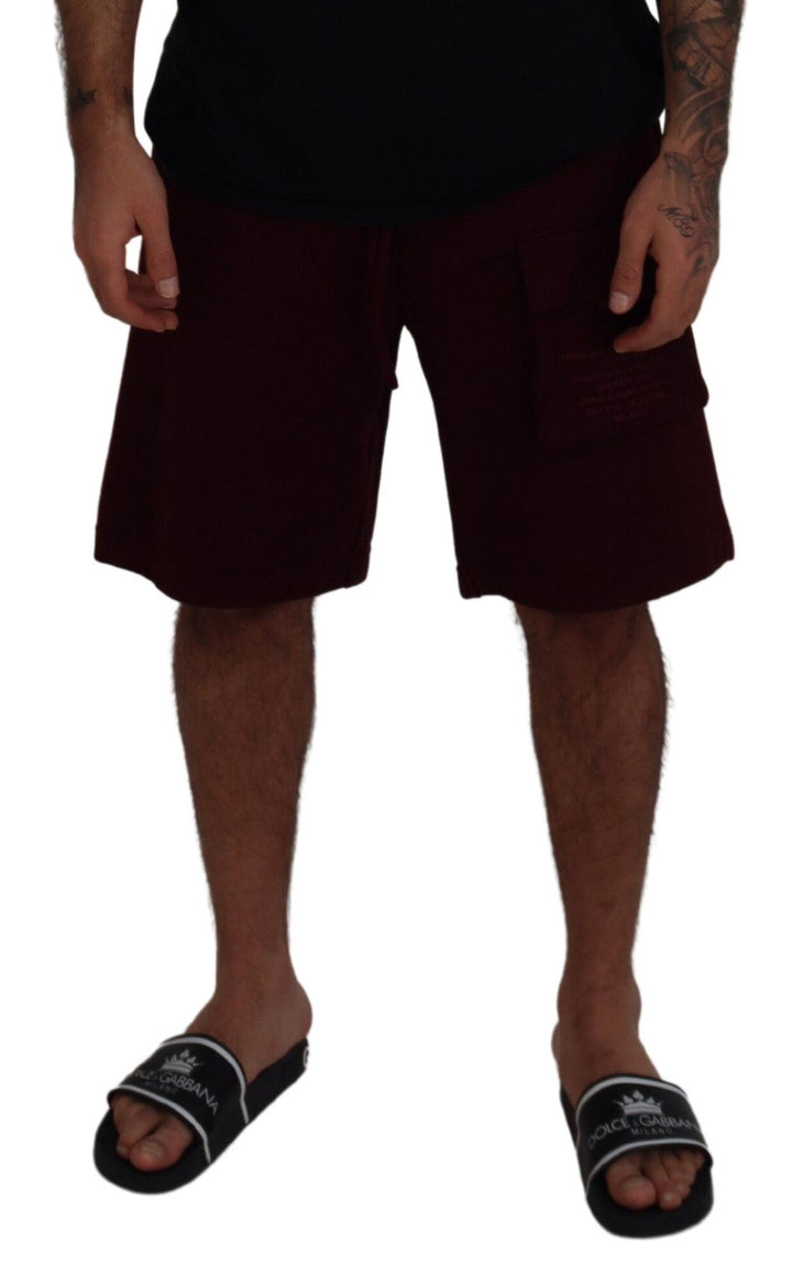 Men’s Dolce &amp; Gabbana Maroon Bermuda Cargo Men Shorts