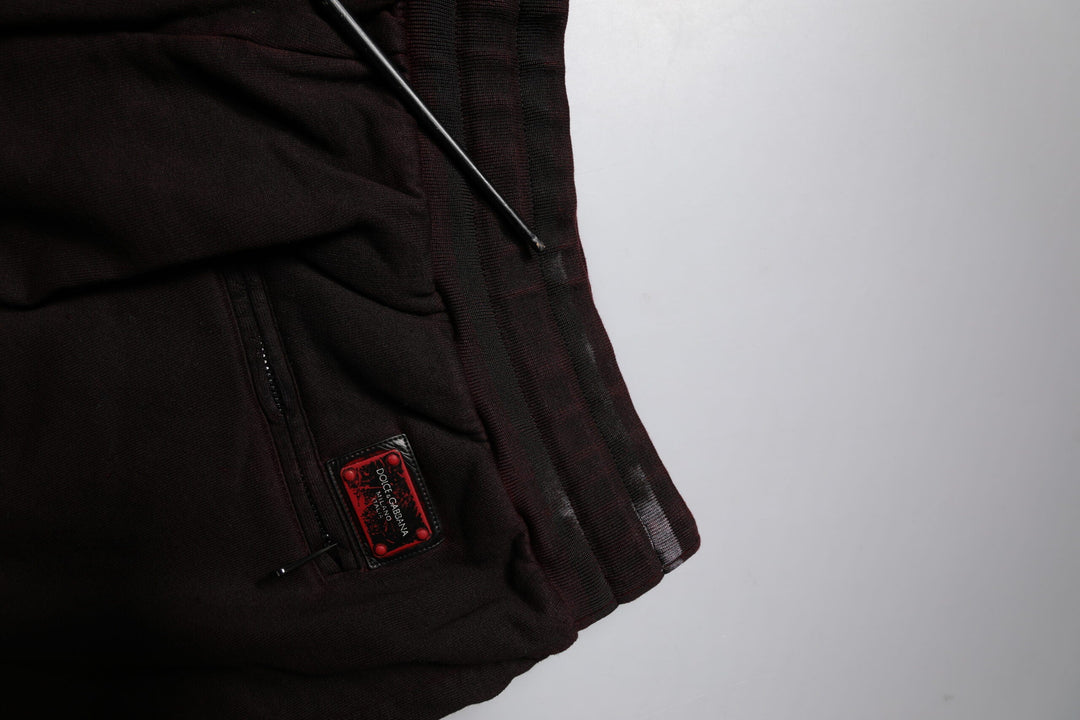 Men’s Dolce &amp; Gabbana Maroon Cotton Logo Plaque Men Bermuda Shorts