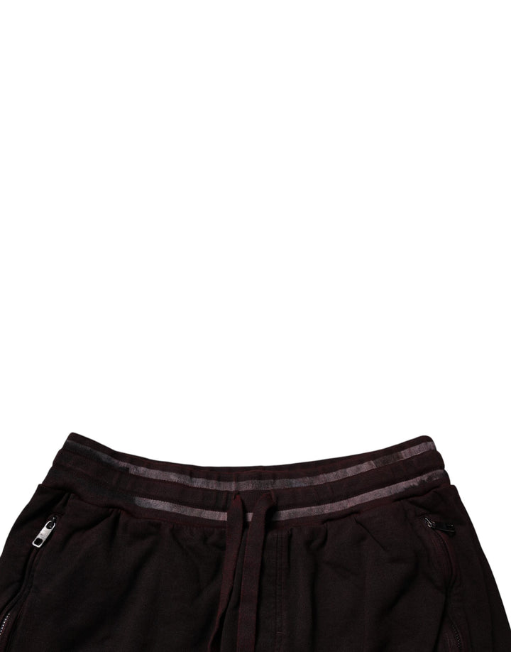 Men’s Dolce &amp; Gabbana Maroon Cotton Logo Plaque Men Bermuda Shorts