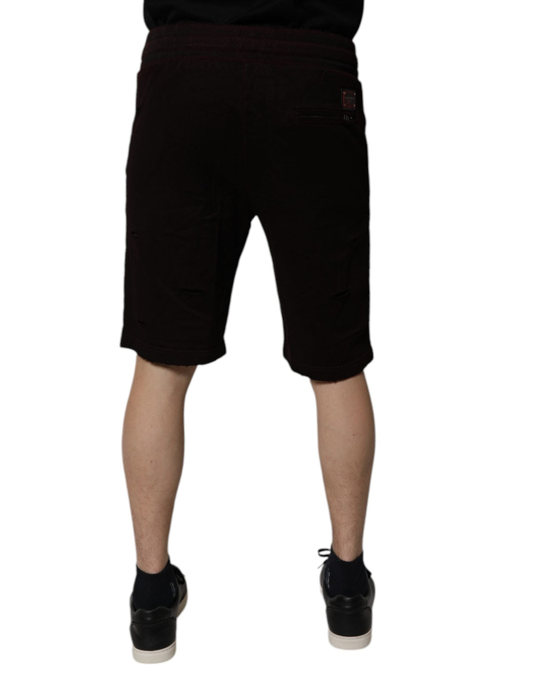 Men’s Dolce &amp; Gabbana Maroon Cotton Sweatshorts Men Bermuda Shorts