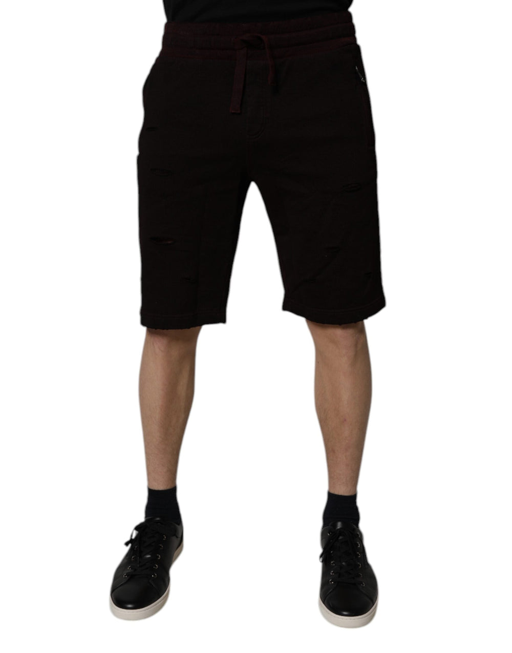 Men’s Dolce & Gabbana Maroon Cotton Sweatshorts Men Bermuda Shorts