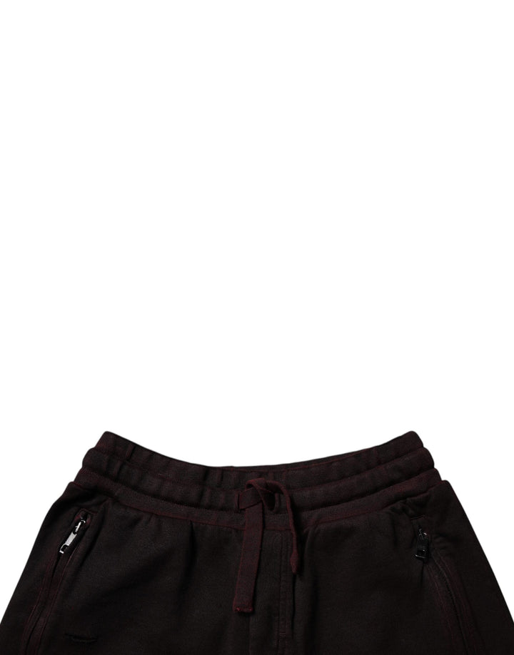 Men’s Dolce &amp; Gabbana Maroon Cotton Sweatshorts Men Bermuda Shorts