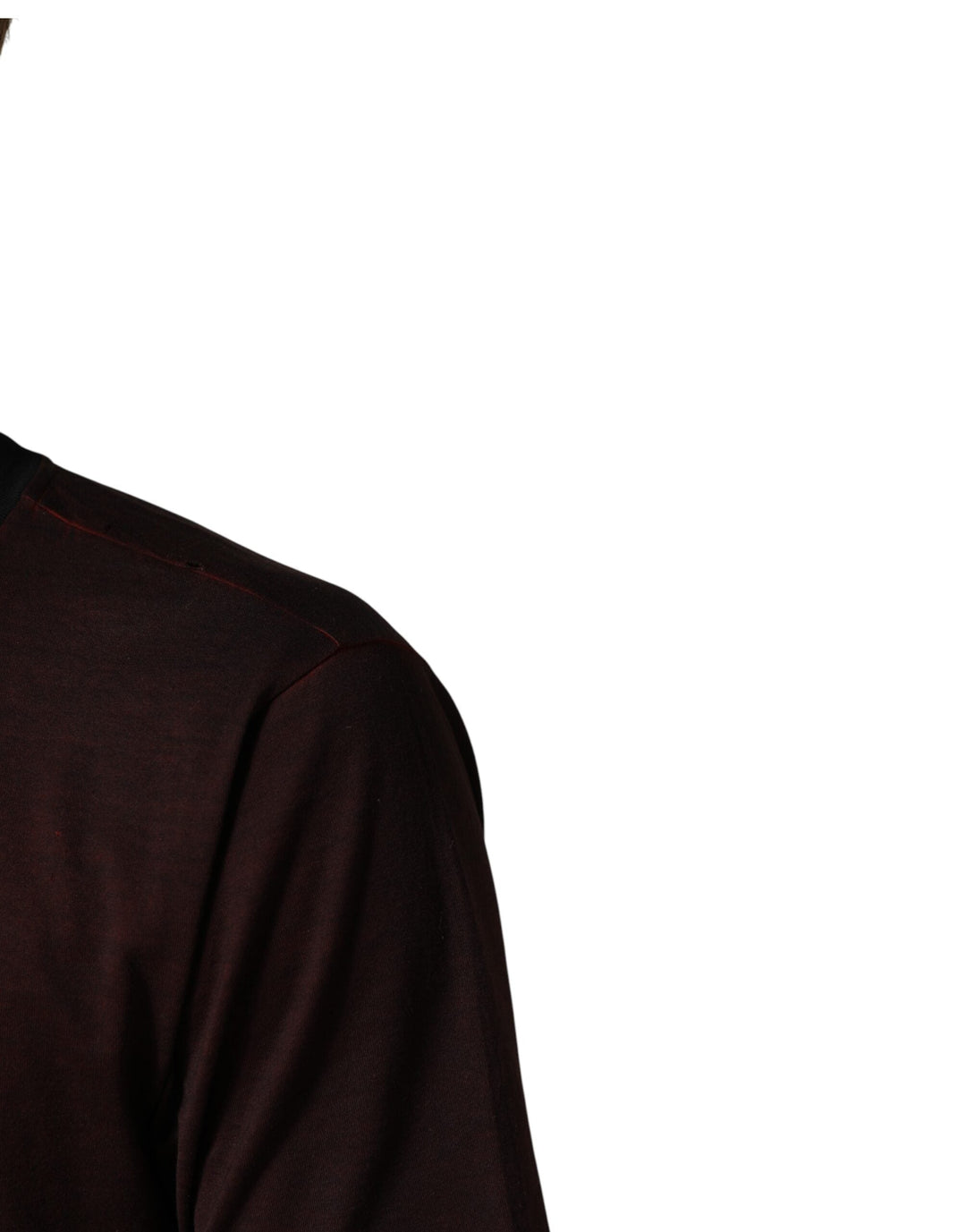 Dolce &amp; Gabbana Maroon Dg Crown Cotton Crew Neck Men T-shirt