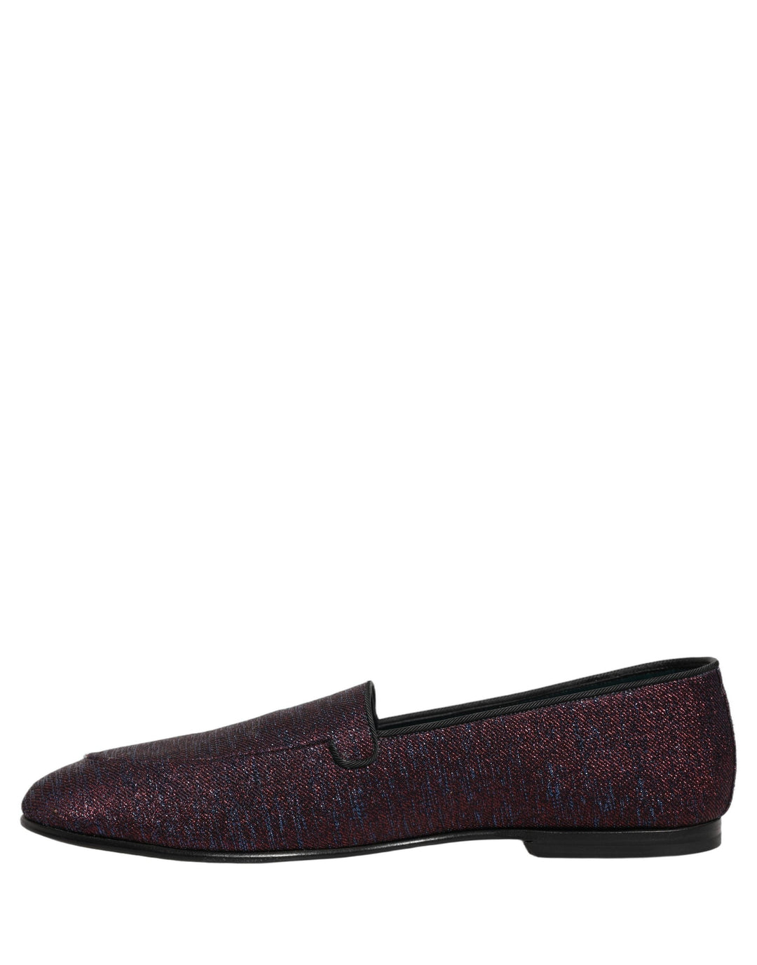 Men’s Dolce &amp; Gabbana Maroon Glitter Lurex Logo Dress Loafers Shoes