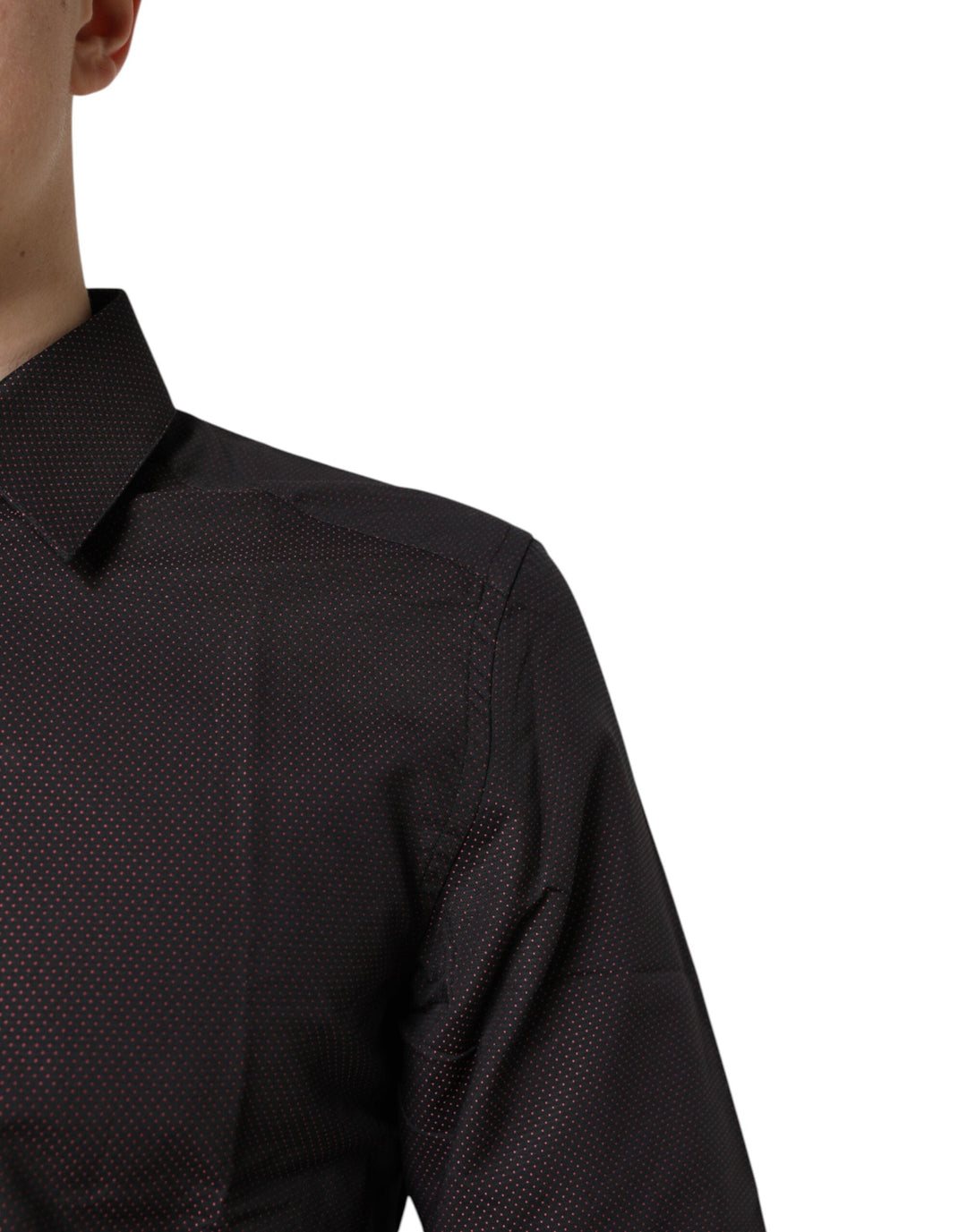Men’s Dolce &amp; Gabbana Maroon Jacquard Cotton Gold Men Dress Shirt