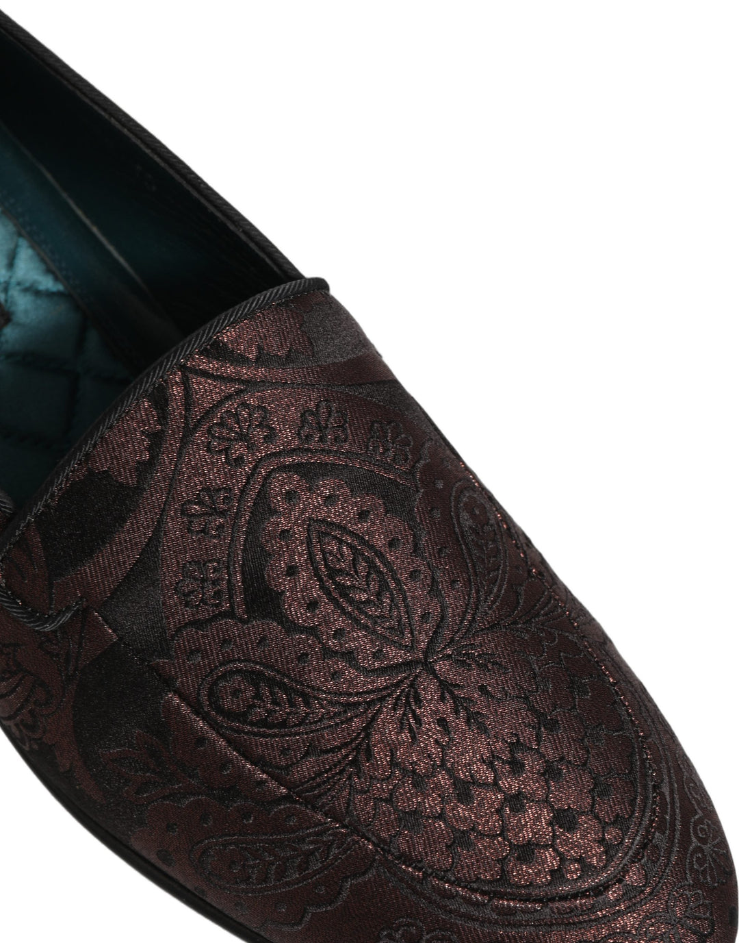 Men’s Dolce &amp; Gabbana Maroon Jacquard Leather Slip on Loafers Shoes