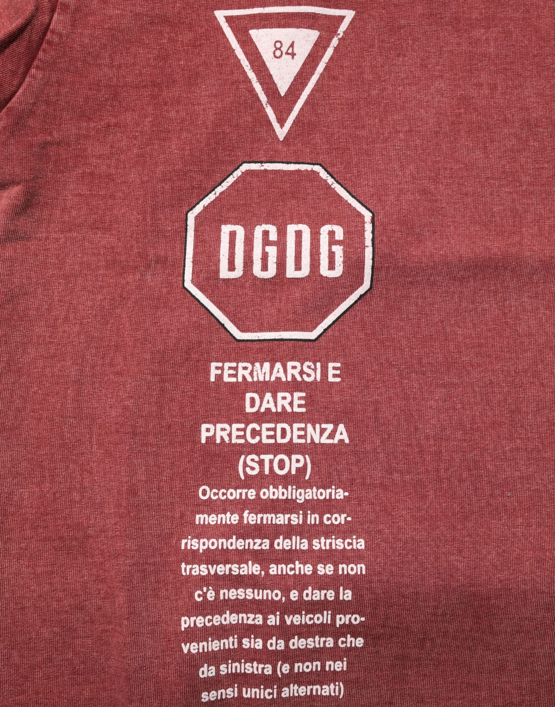 Dolce &amp; Gabbana Maroon Print Round Neck Short Sleeve T-shirt
