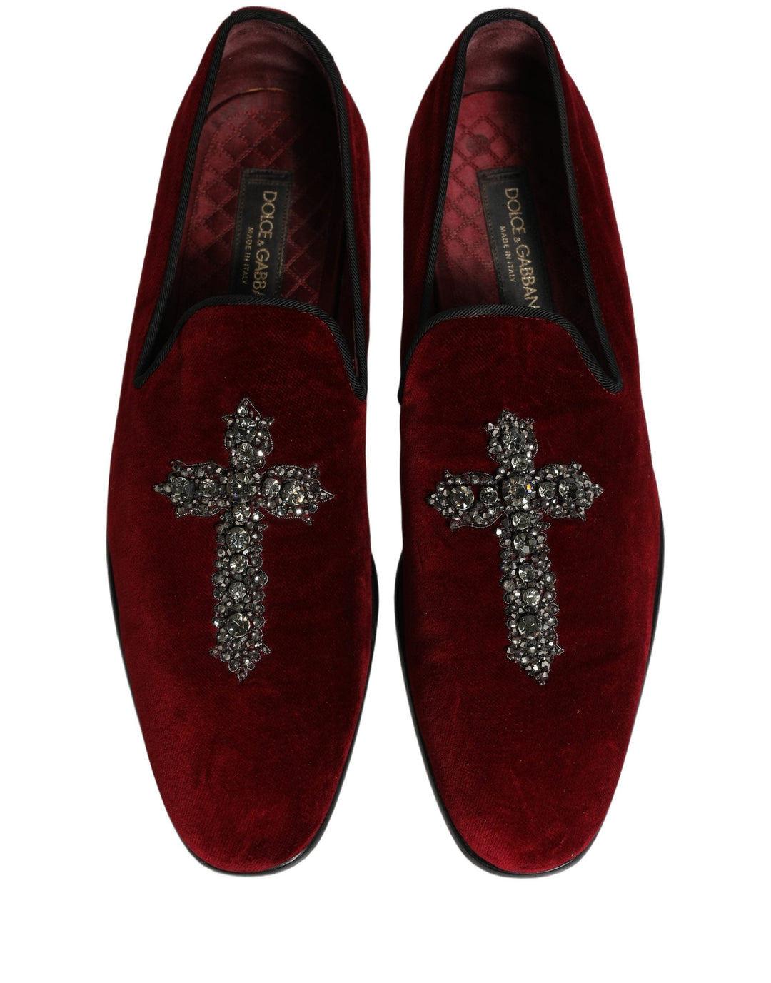 Men’s Dolce &amp; Gabbana Maroon Suede Cross Slip on Dress Loafers Shoes