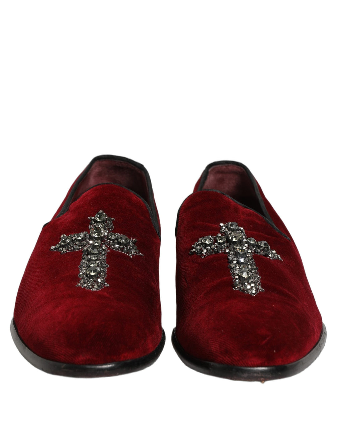 Men’s Dolce &amp; Gabbana Maroon Suede Cross Slip on Dress Loafers Shoes