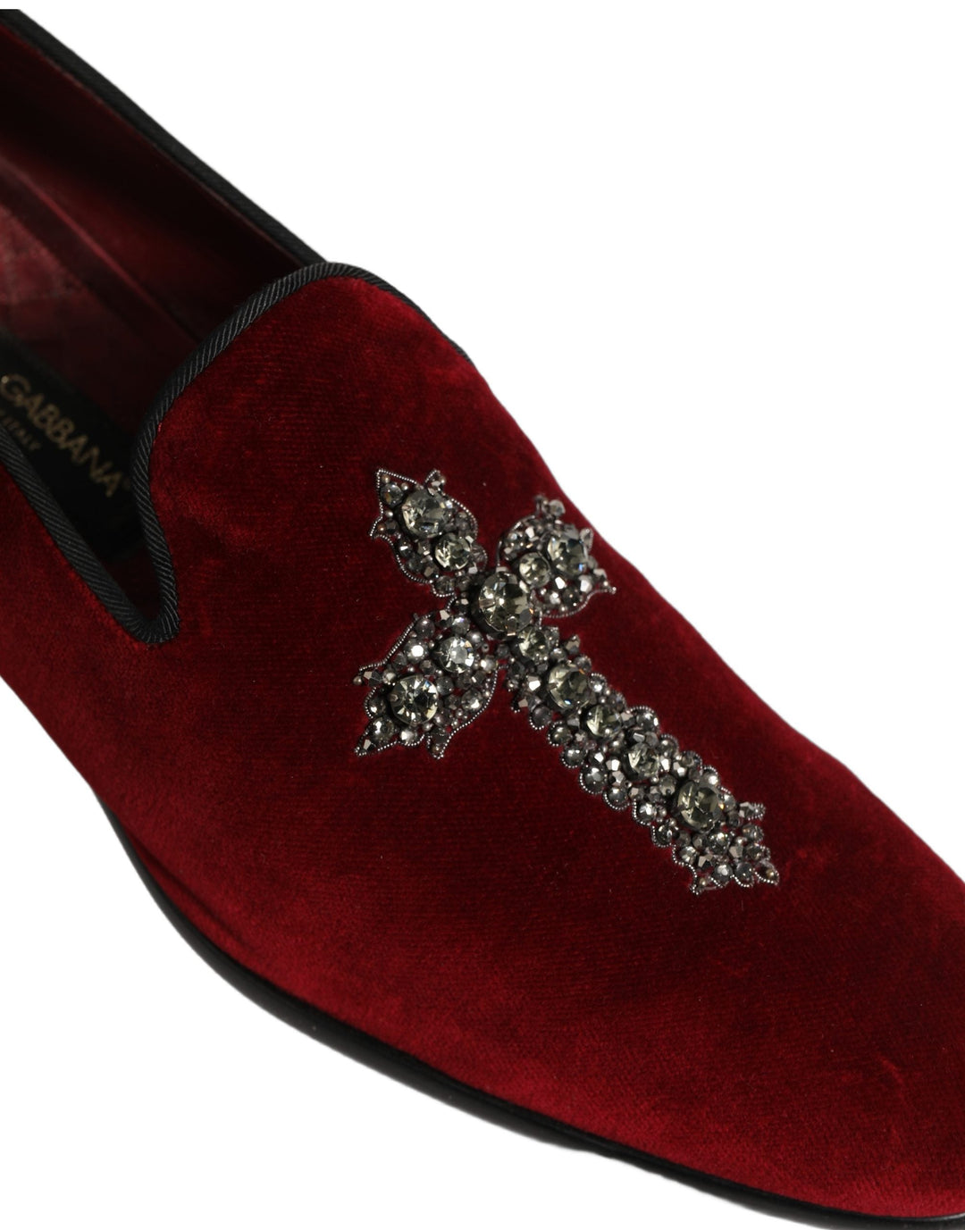 Men’s Dolce &amp; Gabbana Maroon Suede Cross Slip on Dress Loafers Shoes