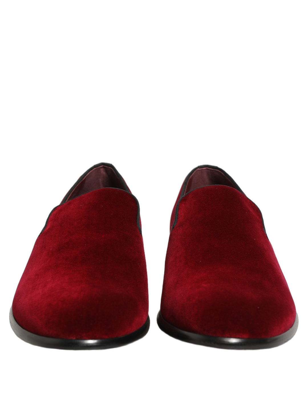 Men’s Dolce &amp; Gabbana Maroon Velvet Slip on Men Dress Loafers Shoes
